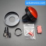 ปุ่มกดตู้เกม สวิตช์กดติดปล่อยดับขนาดใหญ่ 60mm พร้อมไฟ LED สีแดง