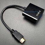 HDMI to VGA Cable สีดำ (ยาว 15 cm)