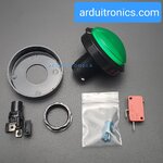 ปุ่มกดตู้เกม สวิตช์กดติดปล่อยดับขนาดใหญ่ 60mm พร้อมไฟ LED สีเขียว