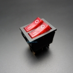 สวิตช์ไฟเปิด/ปิด แบบหัวคู่ KCD3-101N 15A 250VAC (2x3 ขา สีแดง)