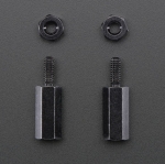 Brass M2.5 Standoffs for Pi HATs - Black Plated - Pack of 2 (Adafruit)