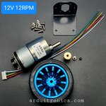 JGB37-520 Encoder Motor Set Kit 6mm Shaft with Mounting Bracket มอเตอร์เกียร์ DC 12V ความเร็วรอบ 12 RPM