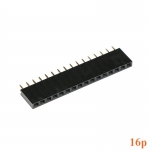 [Black] 1X16 Pin Single Row Female Header 2.54mm Pitch Straight Pin Square (จำนวน 1 ชิ้น)