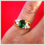 แหวนเมรกต บ่าข้างเพชรสวิส CZ คิวบิคซิโคเนีย 24 kgb size53