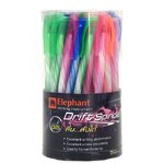 ปากกาลูกลื่น ตราช้าง Drift Spindle หมึกน้ำเงิน (คละสี) (กระบอก 50 แท่ง)