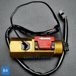 B4 เซ็นเซอร์วัดอัตราการไหลของน้ำ ทองแหลือง 3/4นิ้ว 6หุน Water Flow sensor 1-25L/min Size 60 mm With Temperature Probe