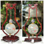 น้ำเต้าจีน โครงไม้จริงแกะลาย ตัวน้ำเต้าๆเขียนลายเด็กชนบท ตั้งตกแต่งบ้าน ร้าน โต๊ะทำงาน ช่วยเสริมการเงิน สุขภาพ