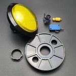 ปุ่มกดตู้เกม สวิตช์กดติดปล่อยดับขนาดใหญ่ 100mm พร้อมไฟ LED สีเหลือง