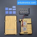 Aluminium Case for Raspberry Pi 4 with Dual Fan (Gold) แบบที่ 2