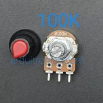 ตัวต้านทานปรับค่าได้พร้อมจุกหมุน 100K Ohm (พร้อมแหวนรอง)