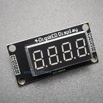 โมดูลแสดงค่าตัวเลข 4 หลัก สีเขียว 7 Segment 4 Digit TM1637 Module Size 0.36"