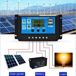 Solar Cell Charger Controller 12V/24V 10A พร้อมช่อง USB 2 ช่อง 5V โซล่าเซลล์ชาร์จเจอร์ระบบ PWM