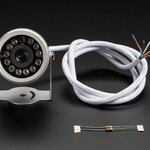 Weatherproof TTL Serial JPEG Camera with NTSC Video and IR LEDs