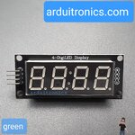 โมดูลแสดงค่าตัวเลข 4 หลัก สีเขียว 7 Segment 4 Digit TM1637 Module Size 0.56" (5643BGG Common Anode) - ยังไม่บัดกรี