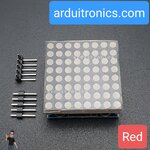 [สีแดง] LED Matrix Driver MAX7219 IC Driver Module + LED Dot Matrix 8x8 ขนาด 32mm x 32mm 1 ชุด (1 x 1)