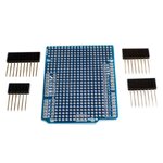 บอร์ด Shield อเนกประสงค์พร้อมขาแบบยาว Arduino Shield Prototype PCB with Long Female Pin Header Socket Blue PCB