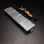 Blue LED Matrix Driver MAX7219 IC Driver Module + LED Dot Matrix 8x8 ขนาด 32mm x 32mm 4 ชุด พร้อมสายไฟ