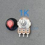 ตัวต้านทานปรับค่าได้พร้อมจุกหมุน 1K Ohm (พร้อมแหวนรอง)