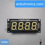 โมดูลแสดงค่าตัวเลข 4 หลัก สีขาว 7 Segment 4 Digit TM1637 Module Size 0.56" (5463BW Common Anode) - บัคกรีแล้ว
