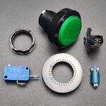 ปุ่มกดตู้เกม สวิตช์กดติดปล่อยดับขนาดใหญ่ 46mm พร้อมไฟ LED สีเขียว