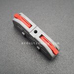 Terminal ต่อสายไฟแบบเร็ว 2 ช่อง (1 in - 1 out) Wire Connector Quick Terminal 0.2-4mm Square Splitter รุ่น DF-2-Y สีแดง