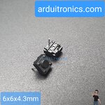 Tact Switch 6X6x4.3mm ไมโครสวิตช์ กดติดปล่อยดับ 2 ขา (หัวกลม)