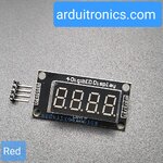 โมดูลแสดงค่าตัวเลข 4 หลัก สีแดง 7 Segment 4 Digit TM1637 Module Size 0.36"