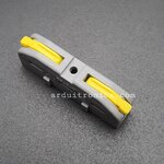 Terminal ต่อสายไฟแบบเร็ว 2 ช่อง (1 in - 1 out) Wire Connector Quick Terminal 0.2-4mm Square Splitter รุ่น DF-2-Y สีเหลือง