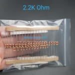Resistor 2.2K Ohm 1/4W 5% แพ็คละ 100 ตัว