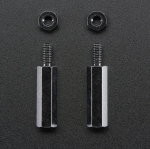 Brass M2.5 Standoffs 16mm tall - Black Plated - Pack of 2 (Adafruit)