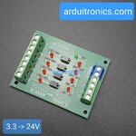 3.3V to 24V 4 Channel 3.3V - 24V Optocoupler Isolation Module PLC Signal Level Voltage Conversion Board
