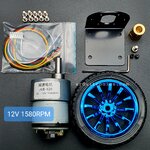 JGB37-520 Encoder Motor Set Kit 6mm Shaft with Mounting Bracket มอเตอร์เกียร์ DC 12V ความเร็วรอบ 1580 RPM