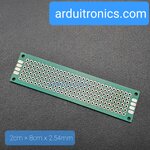 แผ่น PCB ไข่ปลา 1 หน้า ขนาด 2x8cm แผ่นปริ๊นอเนกประสงค์ Prototype PCB Through Hole Universal PCB จำนวน 1 แผ่น