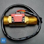 B3 เซ็นเซอร์วัดอัตราการไหลของน้ำ ทองแหลือง 1/2นิ้ว 4หุน Water Flow sensor 1-25L/min Size 60 mm