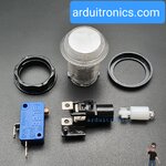 ปุ่มกดตู้เกม สวิตช์กดติดปล่อยดับขนาด 33mm พร้อมไฟ LED สีขาว