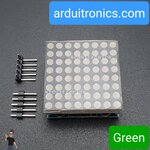 [สีเขียว] LED Matrix Driver MAX7219 IC Driver Module + LED Dot Matrix 8x8 ขนาด 32mm x 32mm 1 ชุด (1 x 1)