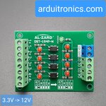 3.3V to 12V 4 Channel 3.3V - 12V Optocoupler Isolation Module PLC Signal Level Voltage Conversion Board