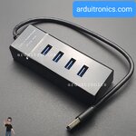 4 Ports USB Hub Super-speed USB3.0 ( Black )