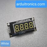 โมดูลแสดงค่าตัวเลข 4 หลัก สีขาว 7 Segment 4 Digit TM1637 Module Size 0.36"