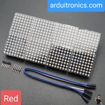 [สีแดง] LED Matrix Driver MAX7219 IC Driver Module + LED Dot Matrix 8x8 ขนาด 32mm x 32mm 8 ชุด (2 x 4)