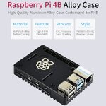 Lightweight Aluminum Alloy Case for Raspberry Pi 4, CNC Processing (ของแท้จาก Waveshare)