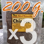 Organic Chia seed เมล็ดเจีย เมล็ดเชีย 200g. x3 แพ็ค (= 140 บาท/แพ็ค)
