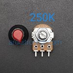 ตัวต้านทานปรับค่าได้พร้อมจุกหมุน 250K Ohm (พร้อมแหวนรอง)