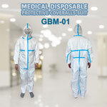 ชุด PPE GBM-01 มีแถบเย็บปิดรอยตะเข็บ สำหรับบุคคลากรทางการแพทย์
