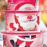 Tupperware One Touch topper Santa Set of3 ชุดวันทัชท้อปเปอร์3ชิ้น ซานตาคลอส