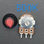 ตัวต้านทานปรับค่าได้พร้อมจุกหมุน 500K Ohm (พร้อมแหวนรอง)