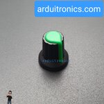 Green สีเขียว หัวจุกหมุนสำหรับตัวต้านทานปรับค่าได้ WH148 Plastic Knob Potentiometer Size 15X17mm