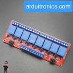 12V 8 Channel Relay High/Low Level Trigger Relay Module (Red PCB)
