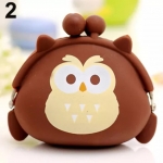 กระเป๋าซิลิโคนใส่หูฟัง นกฮูกสีน้ำตาล