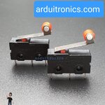 Double Micro Switch ไมโครสวิตช์แบบปลายก้านมีล้อเลื่อน (ก้านยาว 2cm) Limit Switch MicroSwitch (แพคคู่ 2 ชิ้น)